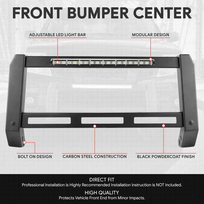 J2 Engineering Bull Bar for Nissan Frontier (2005-2021) Modular Style with LED Light Bar J2-BURB-8008 - Image 2