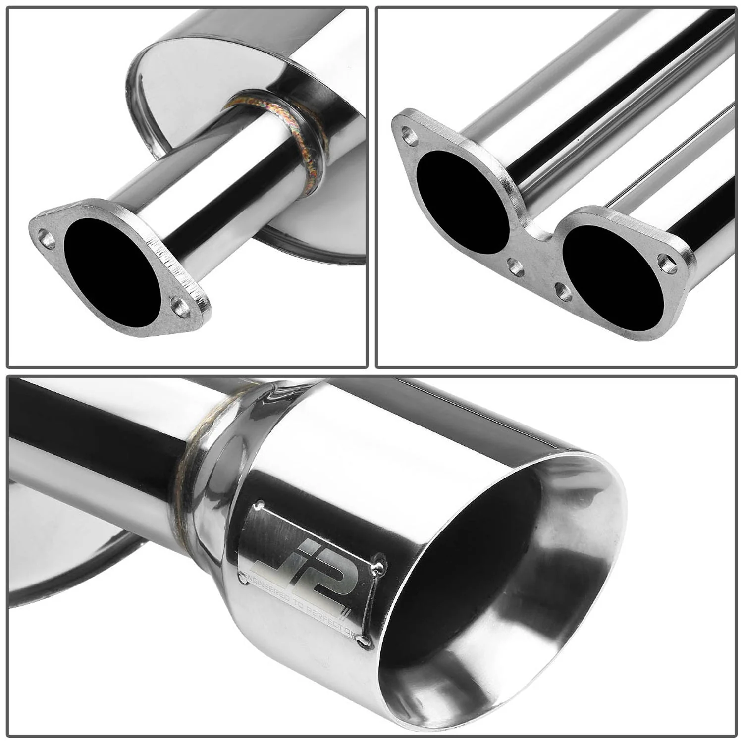 J2 Engineering Exhaust for Audi A4 1.8T / 2.0T (2003-2008) Catback with Dual Polished Tips J2-CBE-OS-032 - Image 3