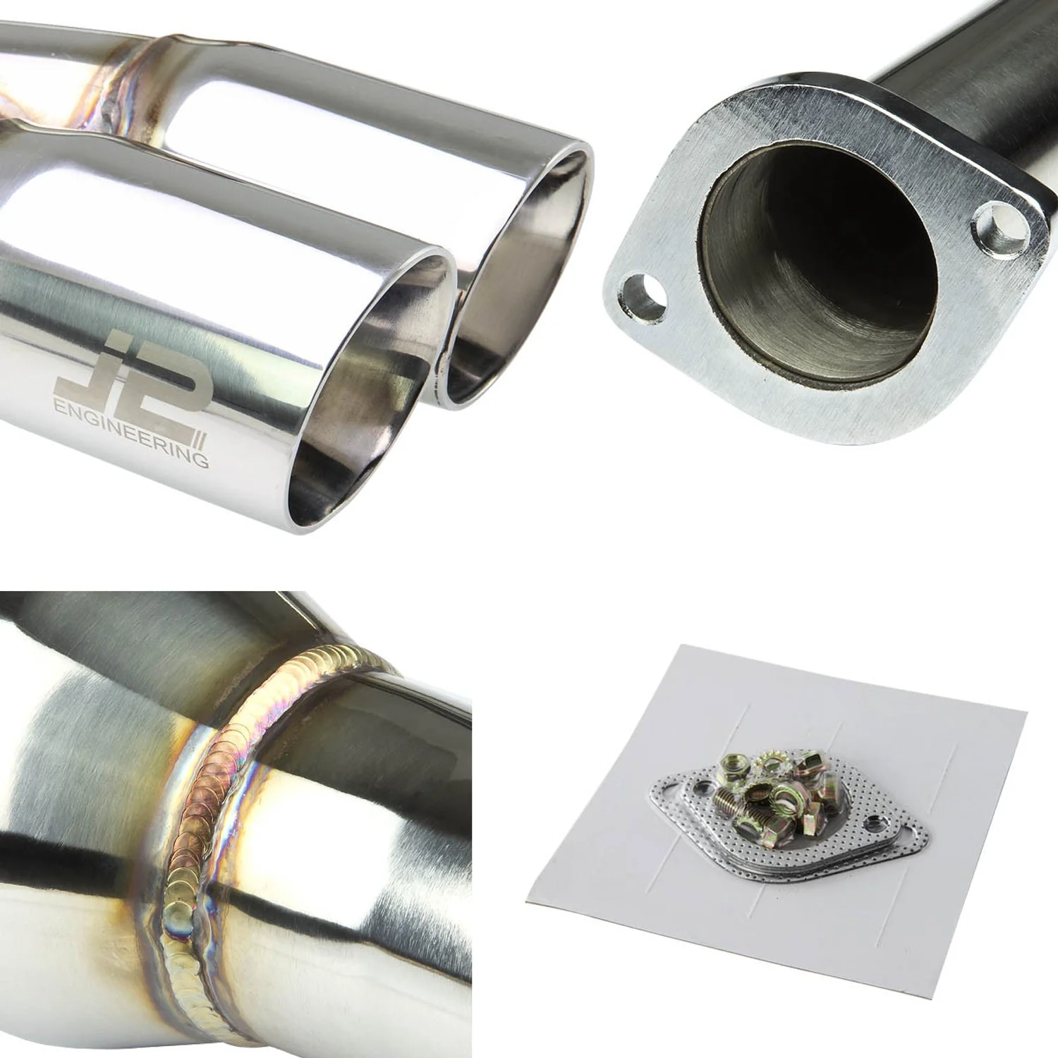 J2 Engineering Exhaust for Ford Focus 2.0L (2012-2015) Catback with Quad Polished Tips J2-CBE-DS-030 - Image 2