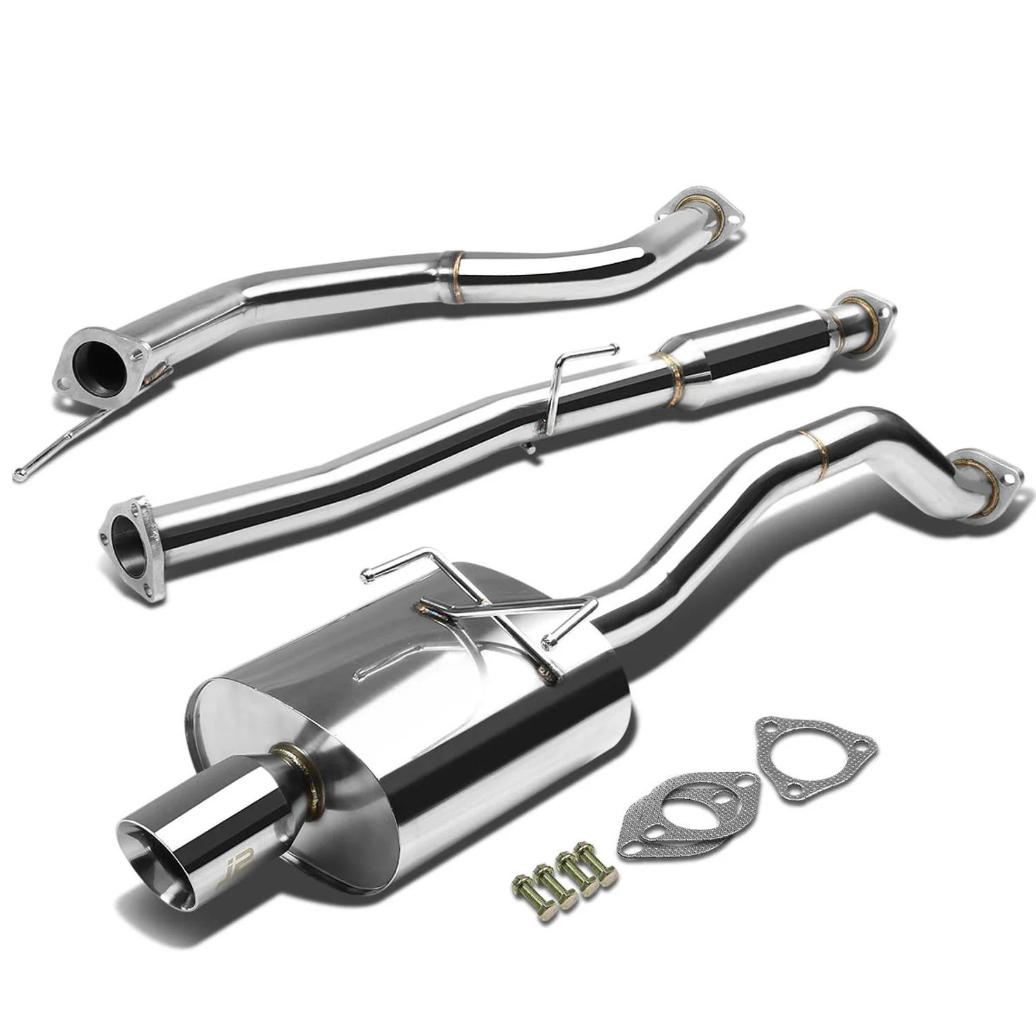 J2 Engineering Exhaust for Honda Civic Hatchback EH / EJ / EM / EK (1992-2000) Catback with Polished Tip J2-CBE-OS-053 - Image 2