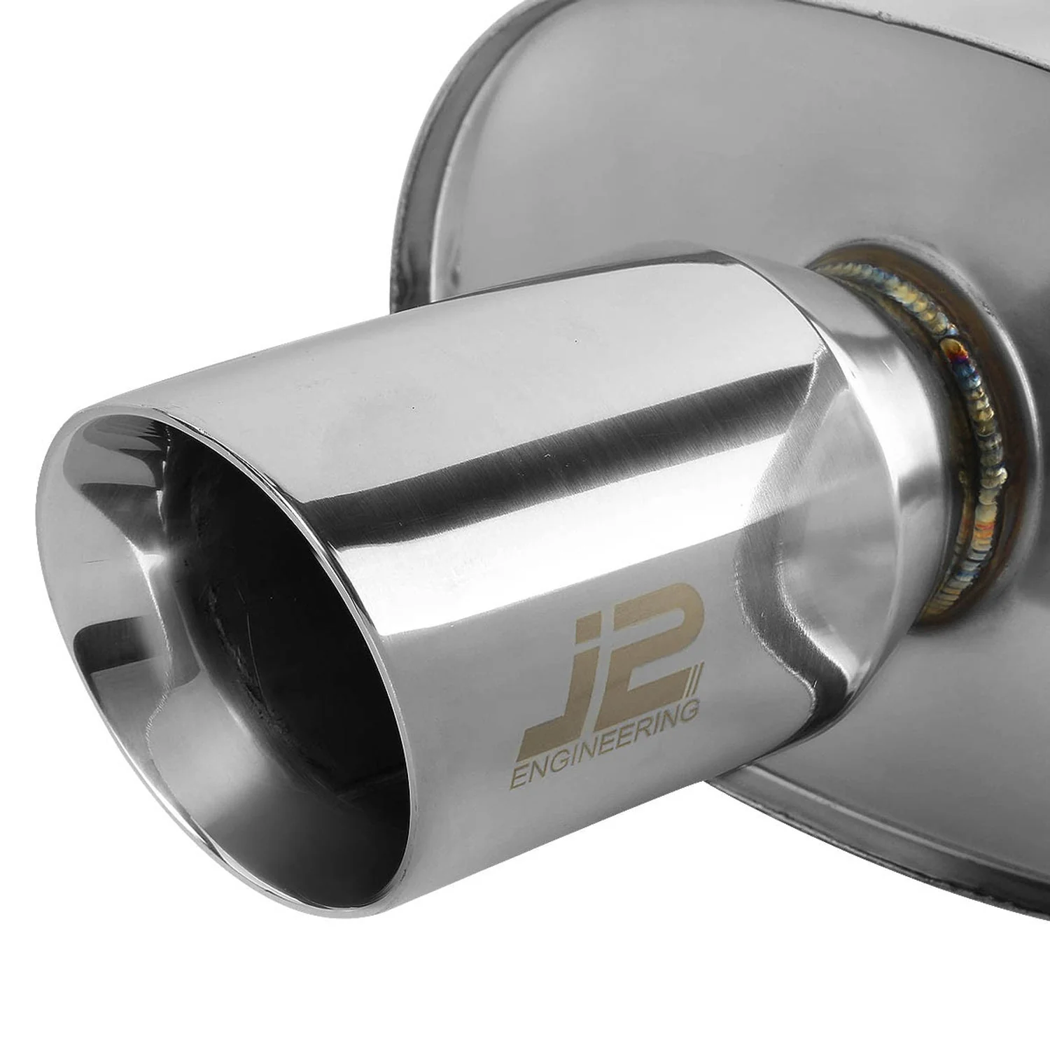 J2 Engineering Exhaust for Honda Civic Hatchback EH / EJ / EM / EK (1992-2000) Catback with Polished Tip J2-CBE-OS-053 - Image 3