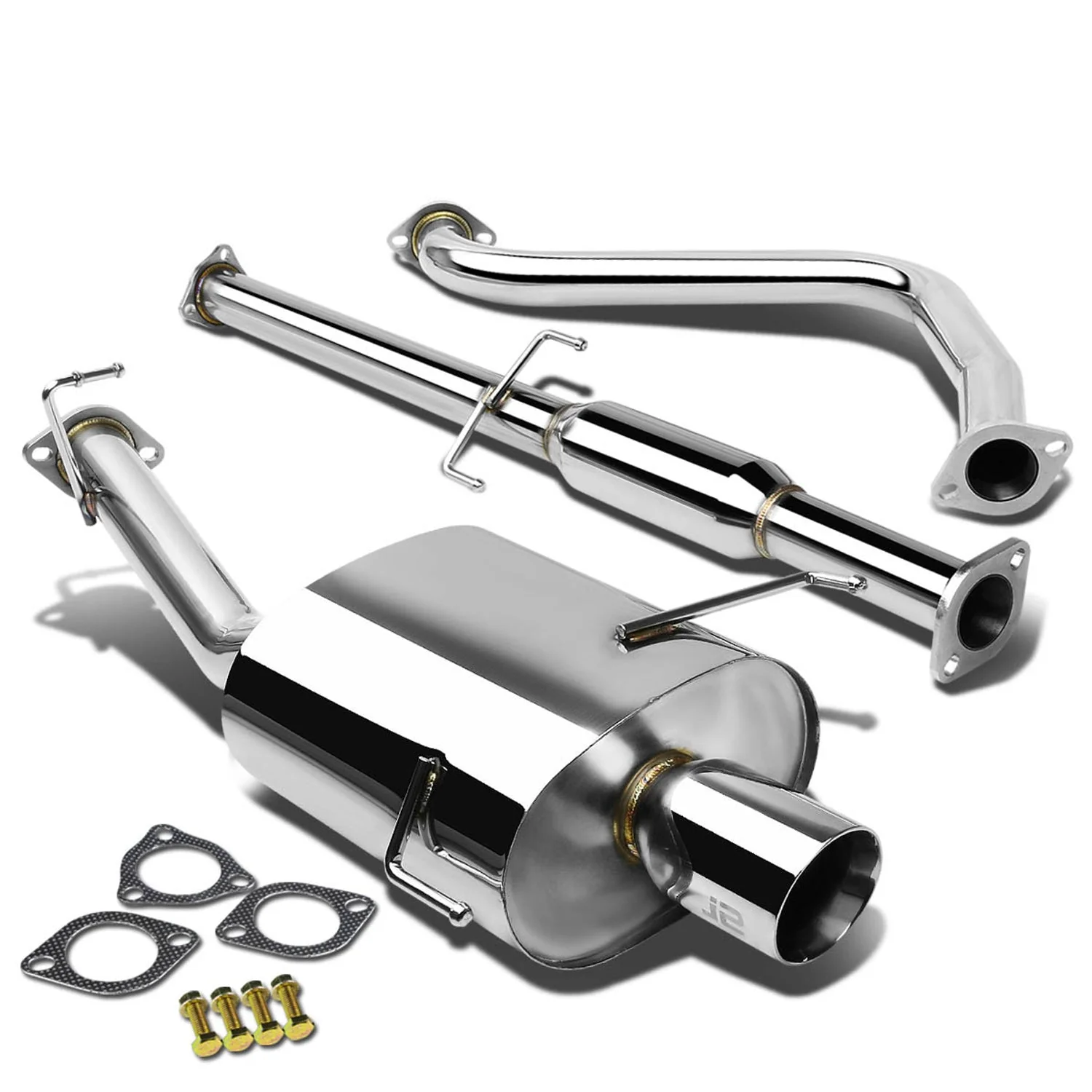 J2 Engineering Exhaust for Honda Prelude (1997-2001) Catback with Polished Tip J2-CBE-OS-054 - Image 2