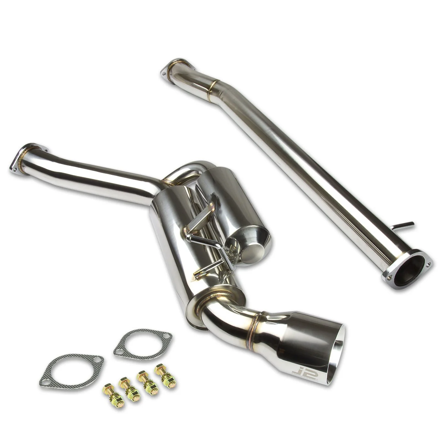 J2 Engineering Exhaust for Infiniti G37 Coupe (2007-2013) Catback with Single or Dual Polished Tips - Image 3