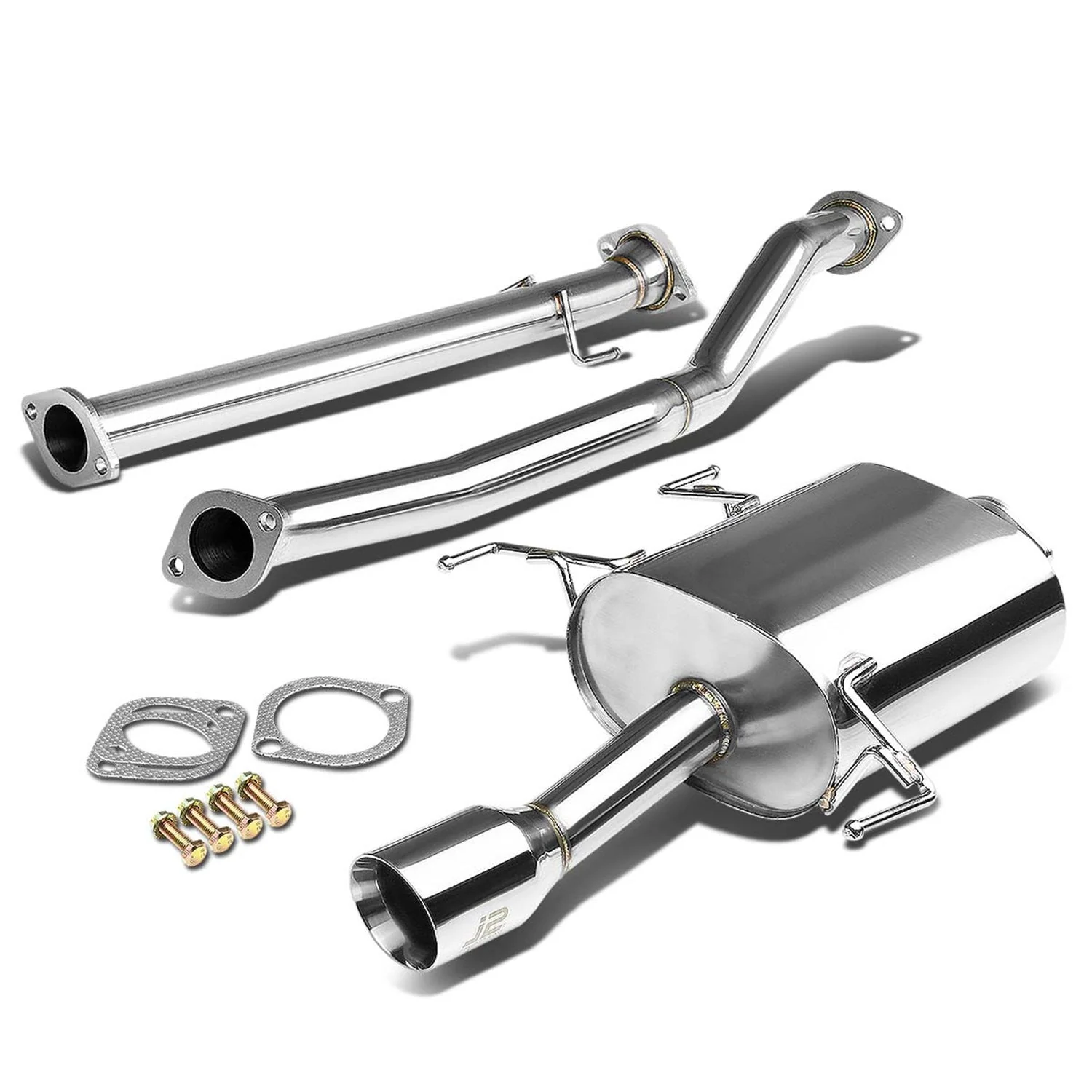 J2 Engineering Exhaust for Nissan Cube (2009-2014) Catback with Polished Tip J2-CBE-OS-067 - Image 2