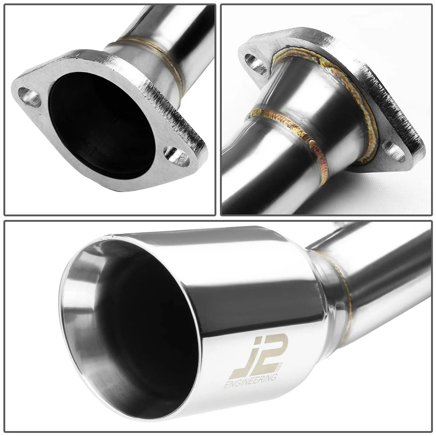 J2 Engineering Exhaust for Nissan Cube (2009-2014) Catback with Polished Tip J2-CBE-OS-067 - Image 3