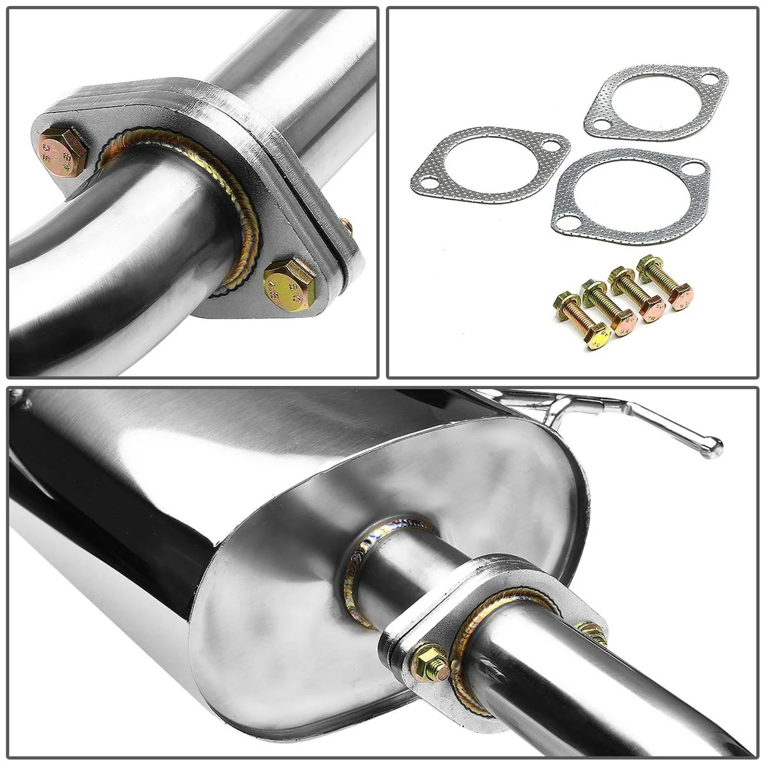 J2 Engineering Exhaust for Nissan Cube (2009-2014) Catback with Polished Tip J2-CBE-OS-067 - Image 4