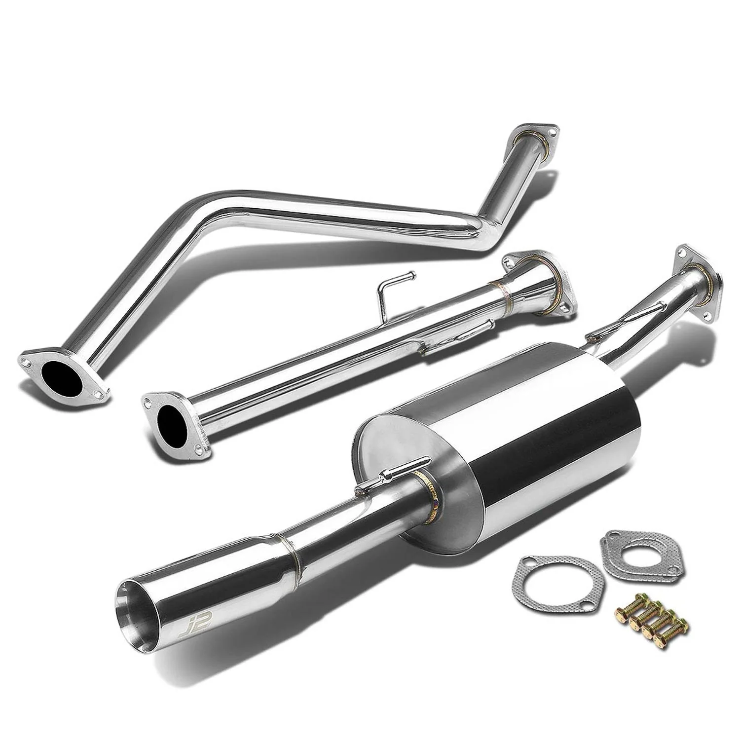 J2 Engineering Exhaust for Nissan Versa Sedan (2012-2017) Catback with Polished Tip J2-CBE-OS-066 - Image 2