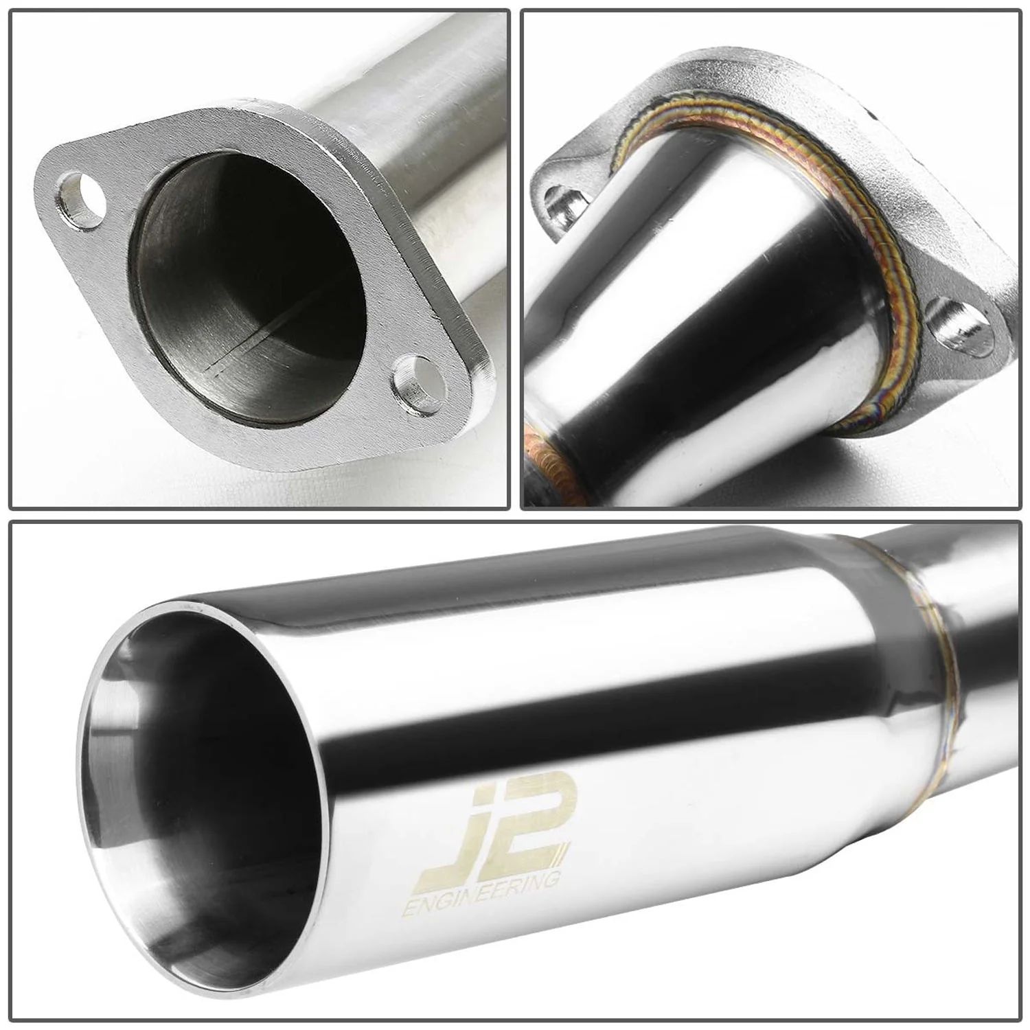 J2 Engineering Exhaust for Nissan Versa Sedan (2012-2017) Catback with Polished Tip J2-CBE-OS-066 - Image 3