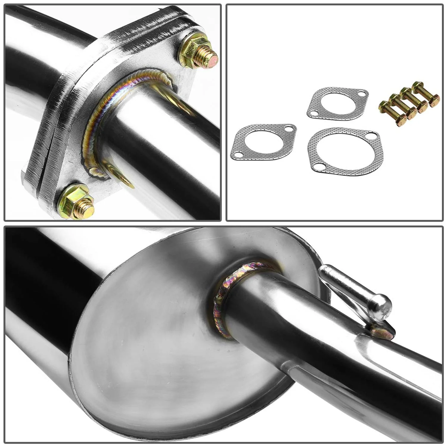 J2 Engineering Exhaust for Nissan Versa Sedan (2012-2017) Catback with Polished Tip J2-CBE-OS-066 - Image 4