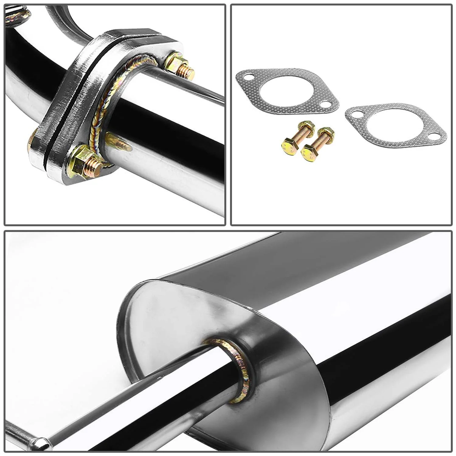 J2 Engineering Exhaust for Toyota Matrix (2003-2008) Catback with Polished Tip J2-CBE-OS-059 - Image 5