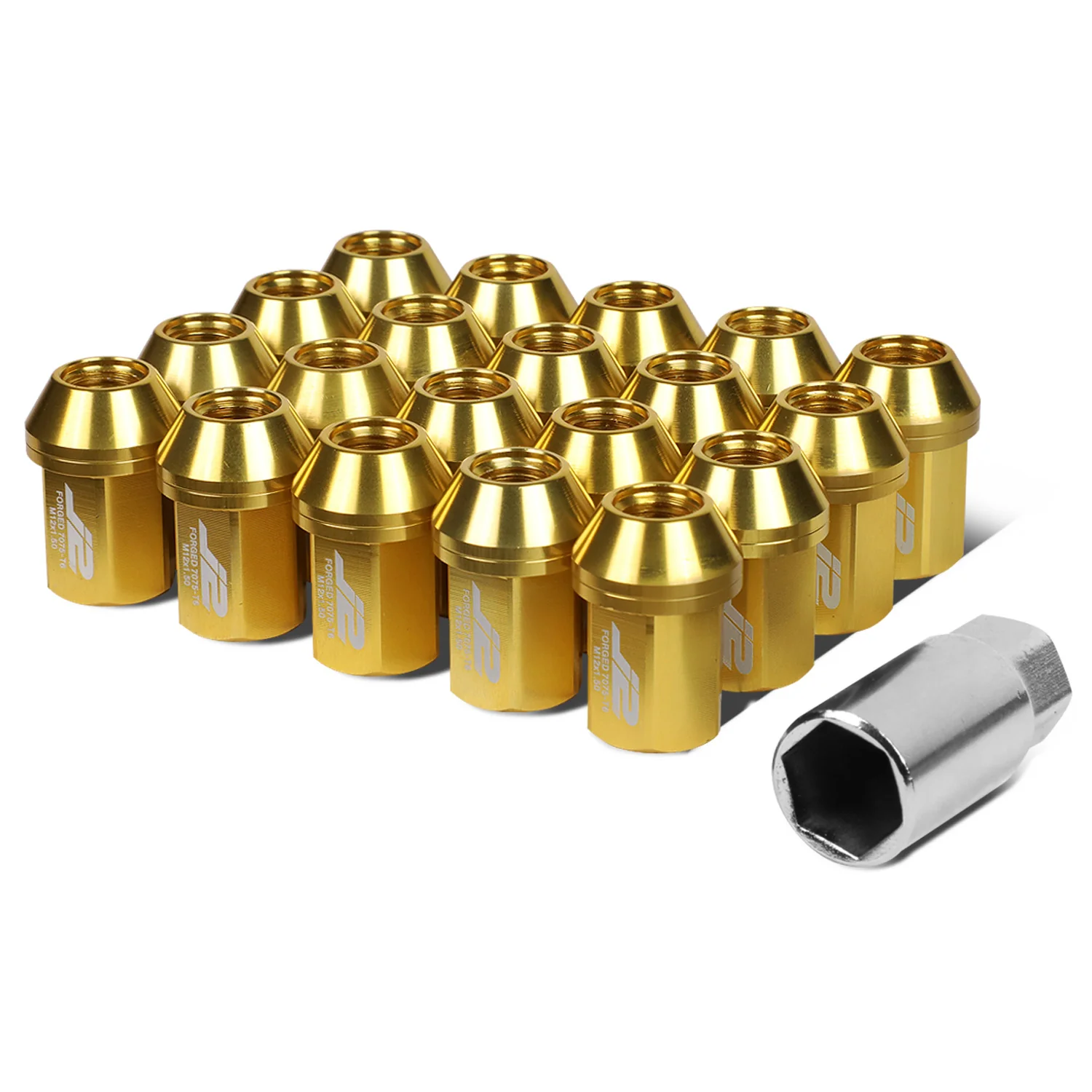 J2 Engineering Lug Nuts (M12 x 1.50) 20 Piece Set With Closed End for Acorn / Conical Wheels - Black / Blue / Gold / Red / Silver - Image 11