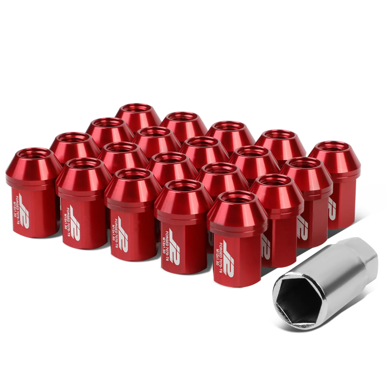 J2 Engineering Lug Nuts (M12 x 1.50) 20 Piece Set With Closed End for Acorn / Conical Wheels - Black / Blue / Gold / Red / Silver - Image 12