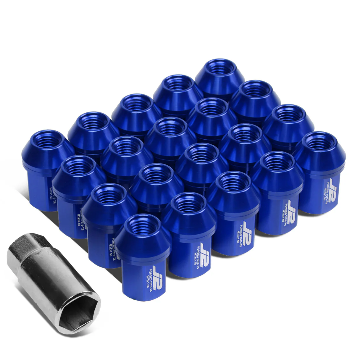 J2 Engineering Lug Nuts (M12 x 1.50) 20 Piece Set With Closed End for Acorn / Conical Wheels - Black / Blue / Gold / Red / Silver - Image 3