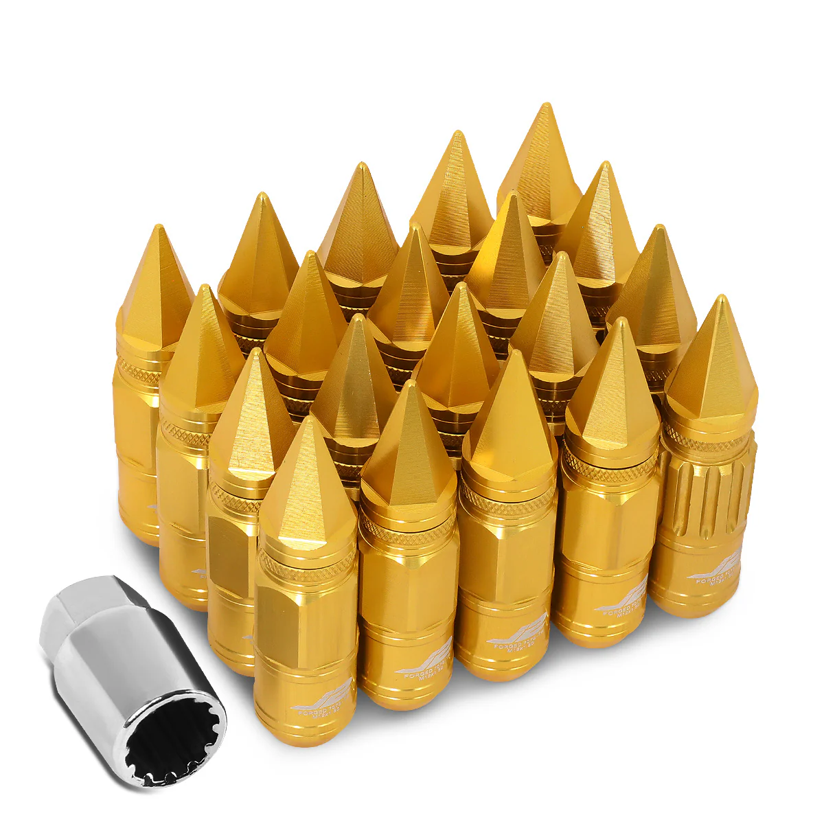 J2 Engineering Lug Nuts (12 x 1.5) 20 Piece Set With Spiky or Open-End Cup - Black / Blue / Gold / Red / Silver - Image 13