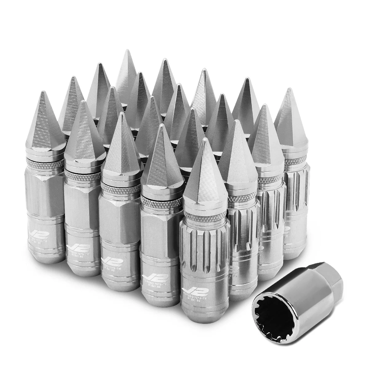 J2 Engineering Lug Nuts (12 x 1.5) 20 Piece Set With Spiky or Open-End Cup - Black / Blue / Gold / Red / Silver - Image 21