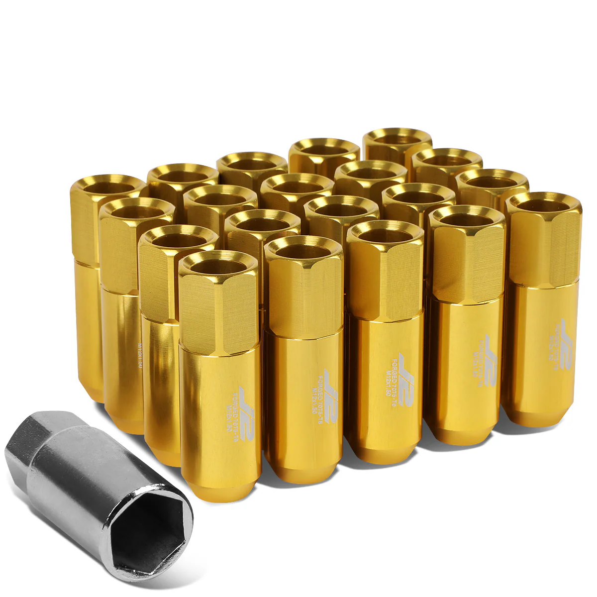 J2 Engineering Lug Nuts (12 x 1.5) 20 Piece Set With Spiky or Open-End Cup - Black / Blue / Gold / Red / Silver - Image 37