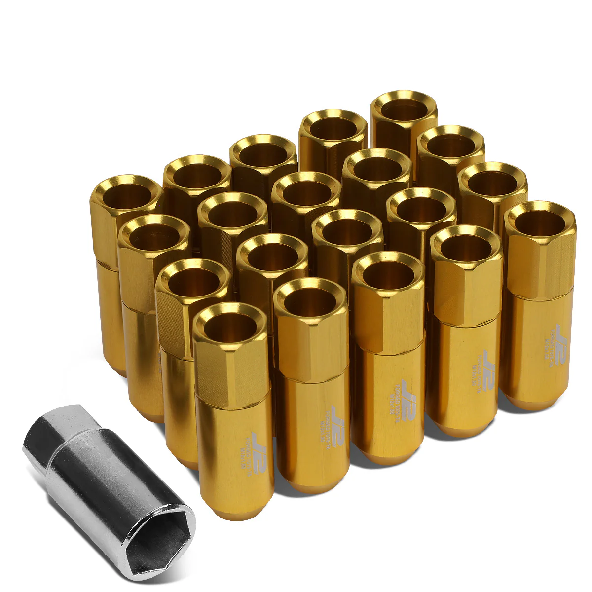 J2 Engineering Lug Nuts (12 x 1.5) 20 Piece Set With Spiky or Open-End Cup - Black / Blue / Gold / Red / Silver - Image 38