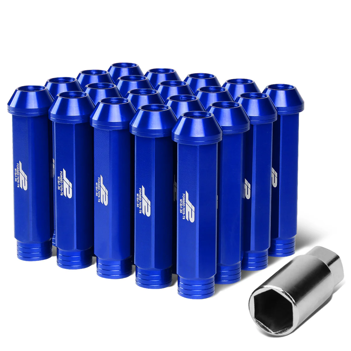 J2 Engineering Lug Nuts (12 x 1.5) 20 Piece Set With Spiky or Open-End Cup - Black / Blue / Gold / Red / Silver - Image 55