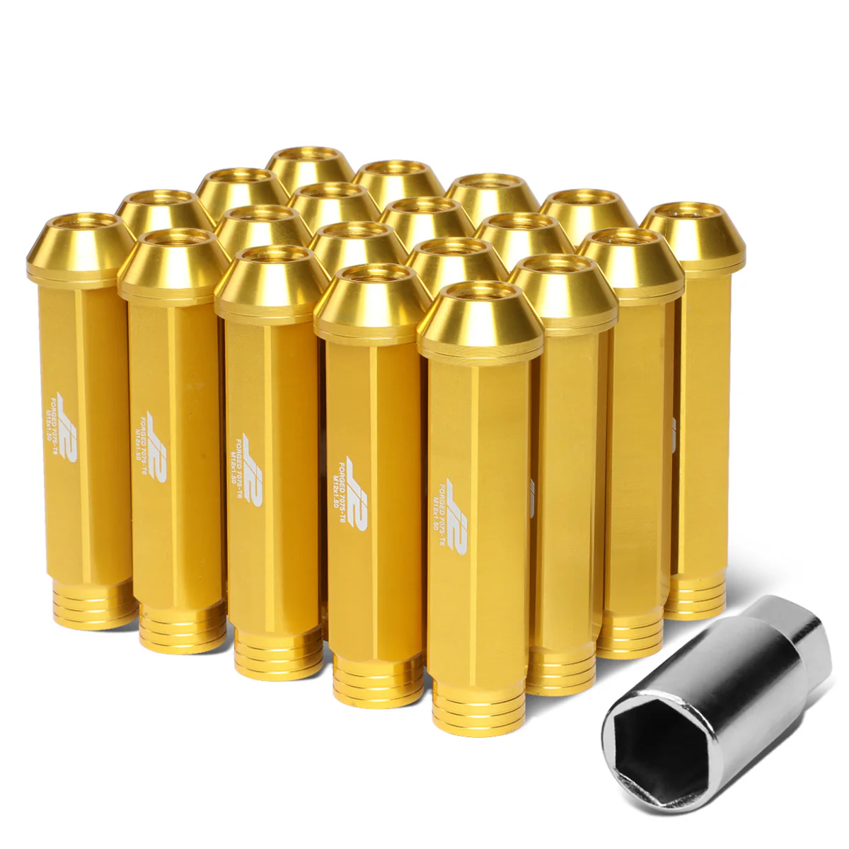 J2 Engineering Lug Nuts (12 x 1.5) 20 Piece Set With Spiky or Open-End Cup - Black / Blue / Gold / Red / Silver - Image 60