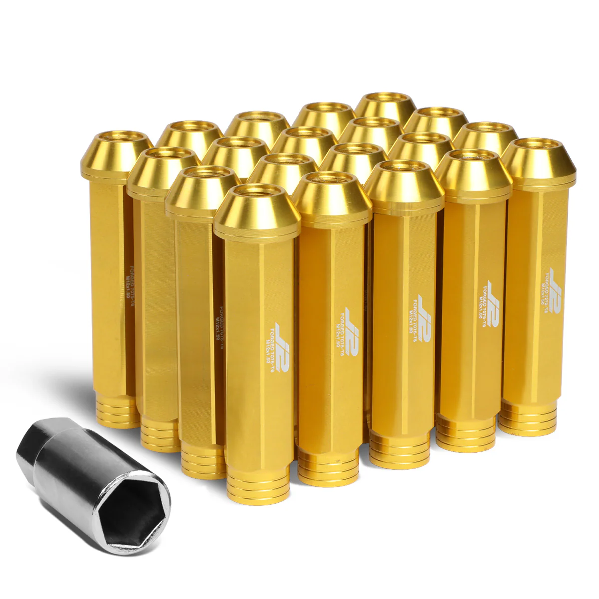 J2 Engineering Lug Nuts (12 x 1.5) 20 Piece Set With Spiky or Open-End Cup - Black / Blue / Gold / Red / Silver - Image 61