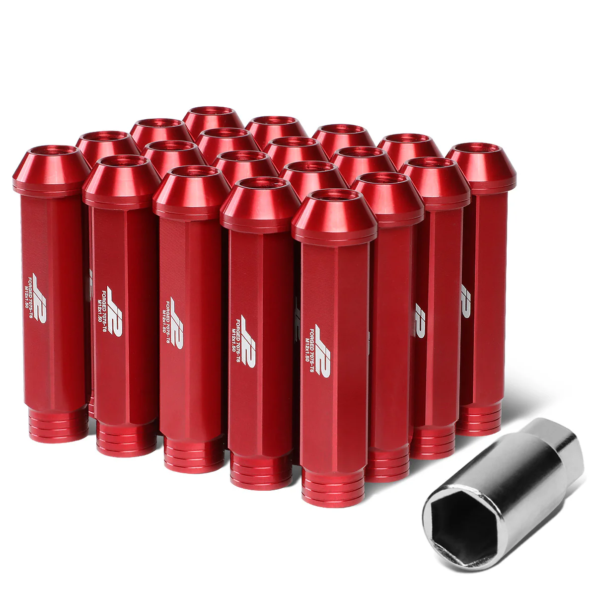 J2 Engineering Lug Nuts (12 x 1.5) 20 Piece Set With Spiky or Open-End Cup - Black / Blue / Gold / Red / Silver - Image 65