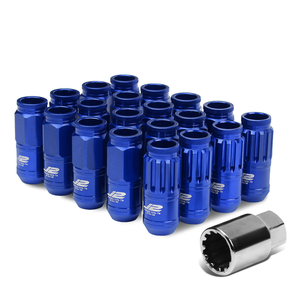 J2 Engineering Lug Nuts (12 x 1.5) 20 Piece Set With Spiky or Open-End Cup - Black / Blue / Gold / Red / Silver - Image 80