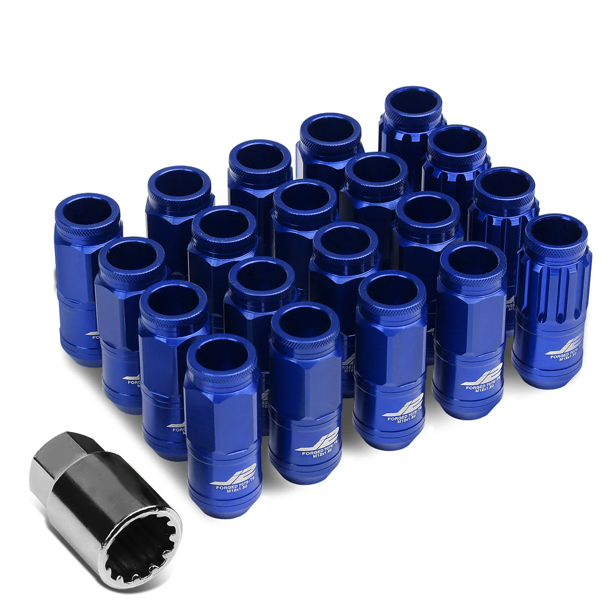 J2 Engineering Lug Nuts (12 x 1.5) 20 Piece Set With Spiky or Open-End Cup - Black / Blue / Gold / Red / Silver - Image 82