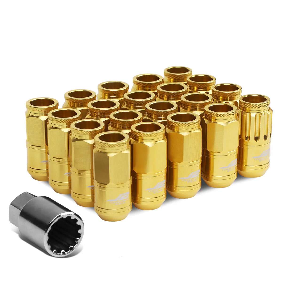 J2 Engineering Lug Nuts (12 x 1.5) 20 Piece Set With Spiky or Open-End Cup - Black / Blue / Gold / Red / Silver - Image 86