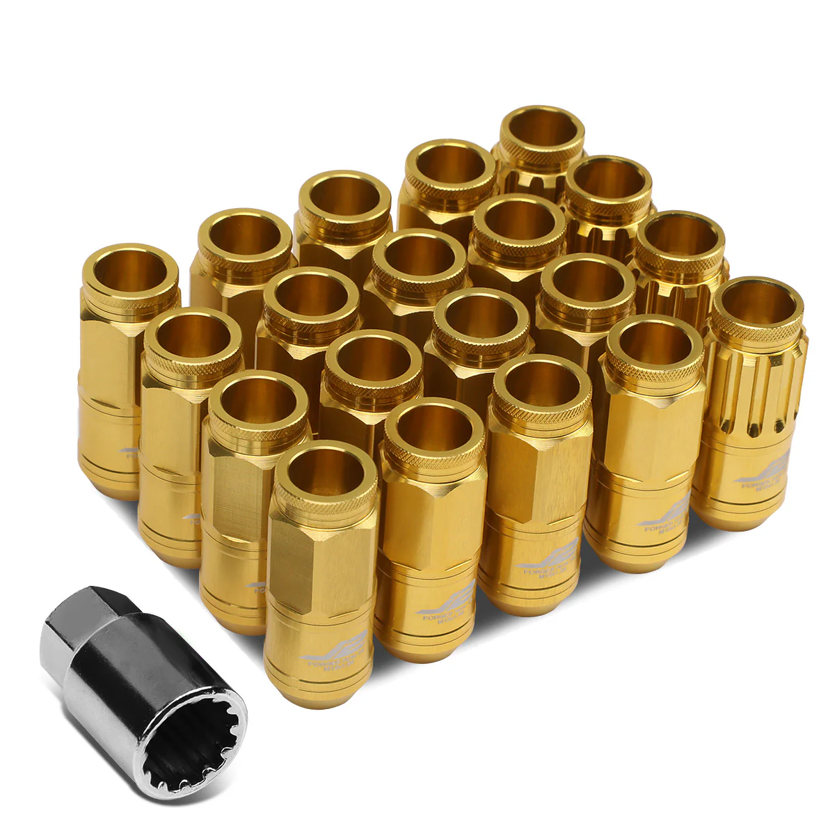 J2 Engineering Lug Nuts (12 x 1.5) 20 Piece Set With Spiky or Open-End Cup - Black / Blue / Gold / Red / Silver - Image 87