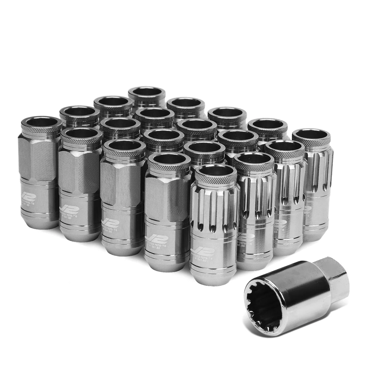 J2 Engineering Lug Nuts (12 x 1.5) 20 Piece Set With Spiky or Open-End Cup - Black / Blue / Gold / Red / Silver - Image 95