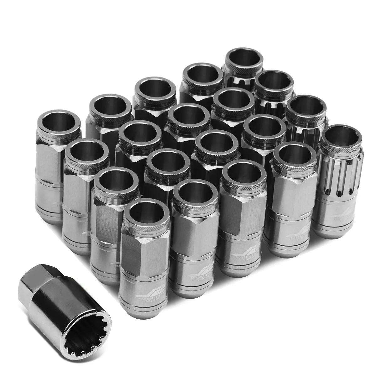J2 Engineering Lug Nuts (12 x 1.5) 20 Piece Set With Spiky or Open-End Cup - Black / Blue / Gold / Red / Silver - Image 97