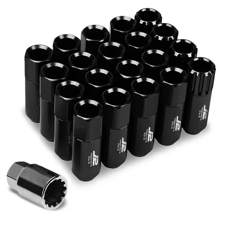 J2 Engineering Lug Nuts (M12 x 1.50) 20 Piece Locking Set - Black / Blue / Gold / Red / Silver