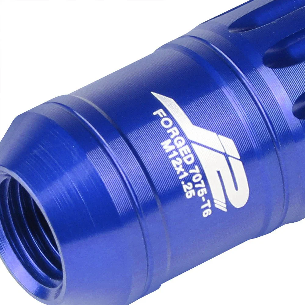 J2 Engineering Lug Nuts (M12 x 1.25) 16 Piece Set With Open Knurled End and Lock Nuts- Black / Blue / Red - Image 12