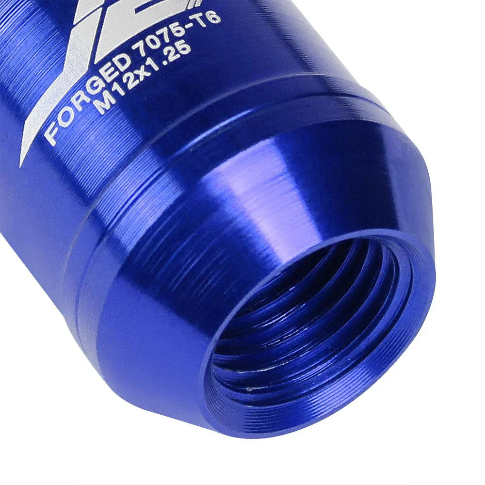 J2 Engineering Lug Nuts (M12 x 1.25) 16 Piece Set With Open Knurled End and Lock Nuts- Black / Blue / Red - Image 13