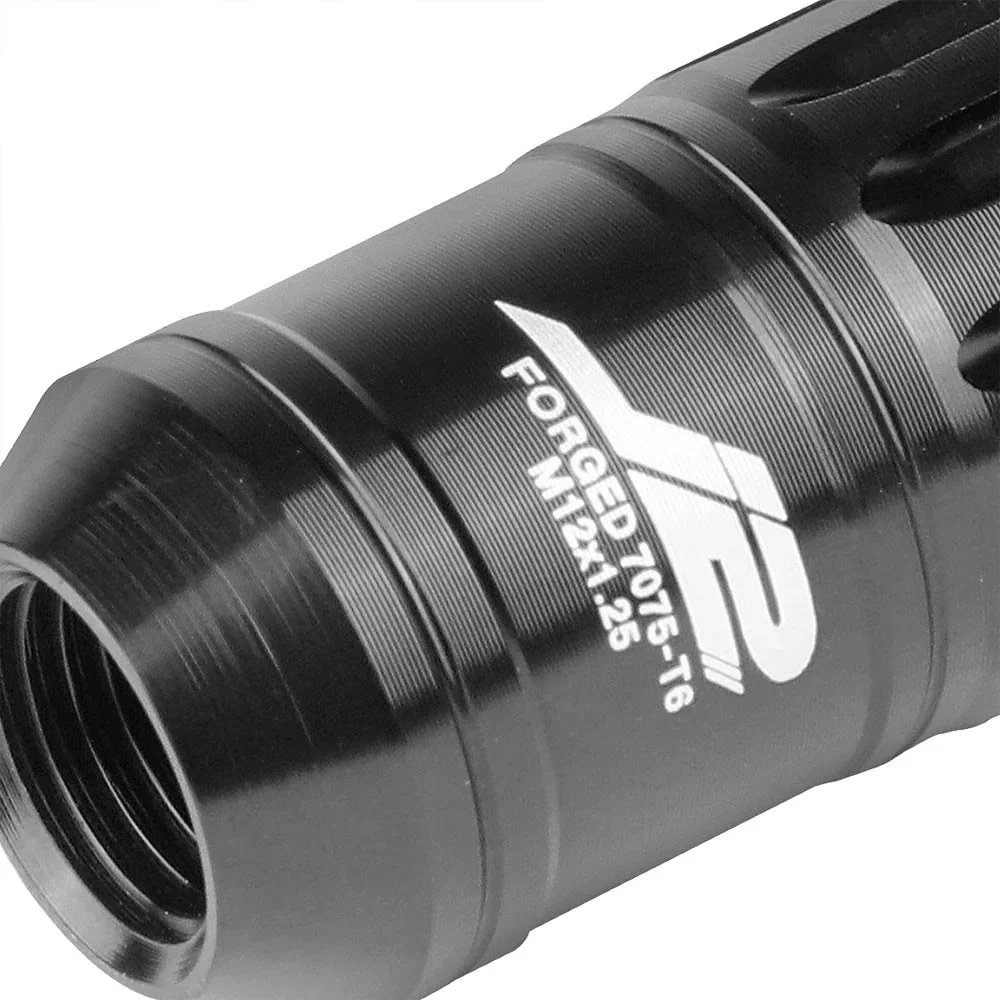 J2 Engineering Lug Nuts (M12 x 1.25) 16 Piece Set With Open Knurled End and Lock Nuts- Black / Blue / Red - Image 8