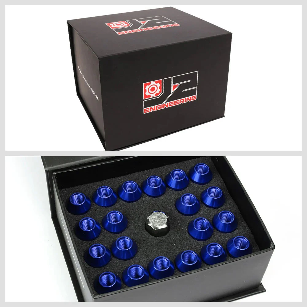 J2 Engineering Lug Nuts (M12 x 1.25) 20 Piece Set With Closed End - Black / Blue Red - Image 22