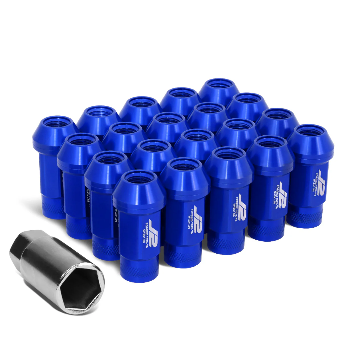 J2 Engineering Lug Nuts (M12 x 1.50) 20 Piece Set With Open Knurled End - Black / Blue / Gold / Red / Silver - Image 12