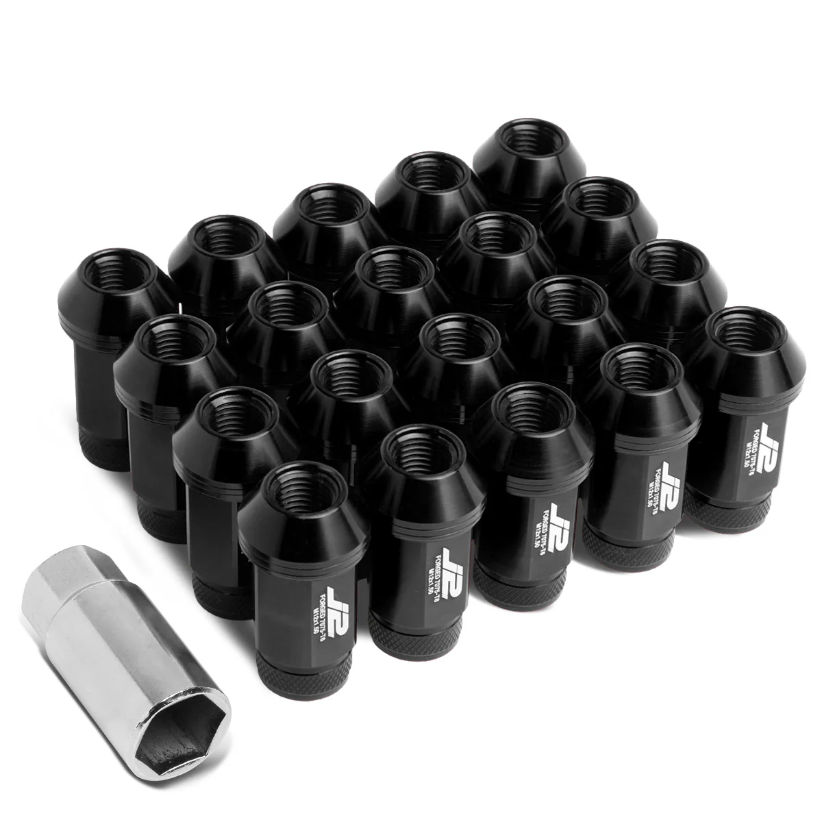 J2 Engineering Lug Nuts (M12 x 1.50) 20 Piece Set With Open Knurled End - Black / Blue / Gold / Red / Silver - Image 29