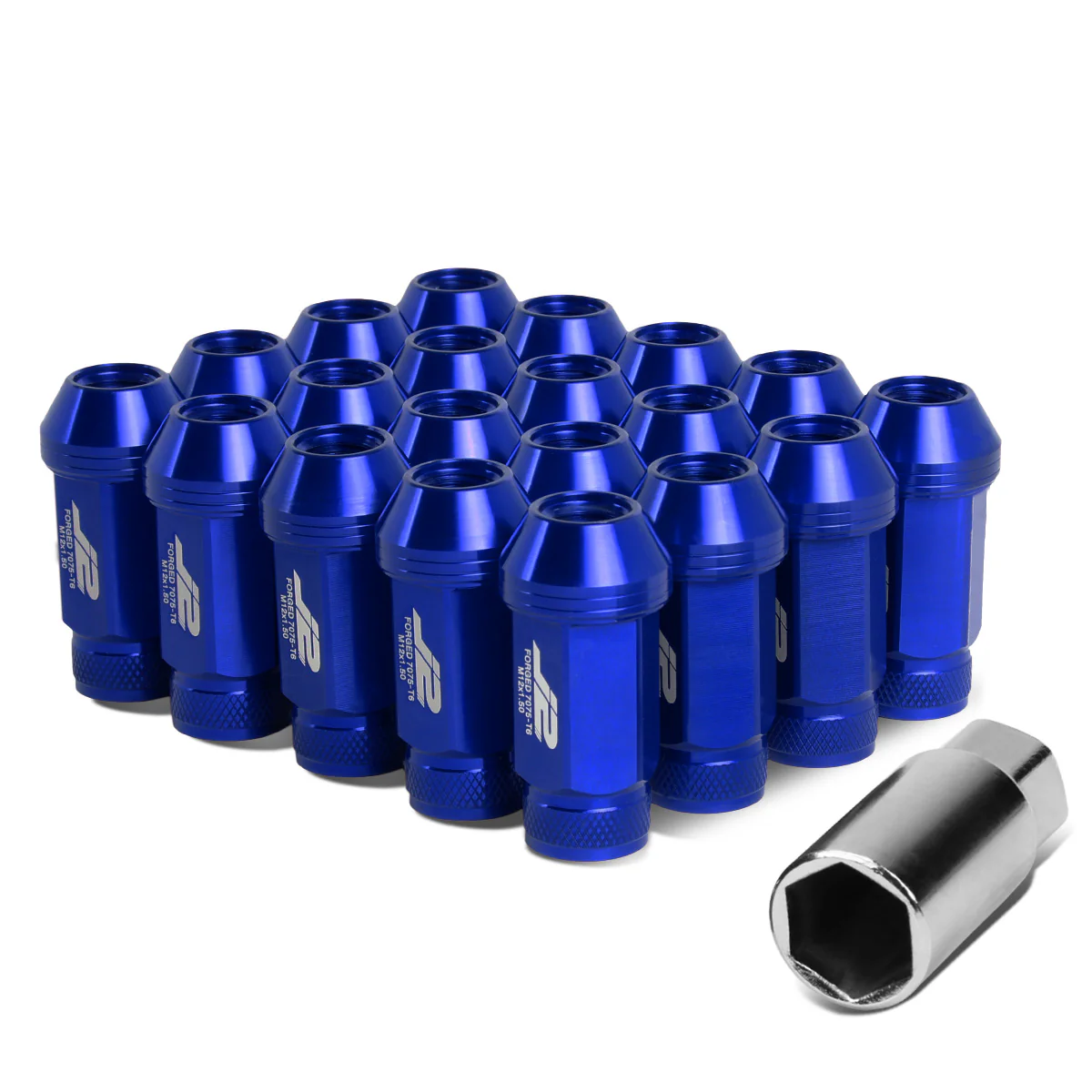 J2 Engineering Lug Nuts (M12 x 1.50) 20 Piece Set With Open Knurled End - Black / Blue / Gold / Red / Silver - Image 32
