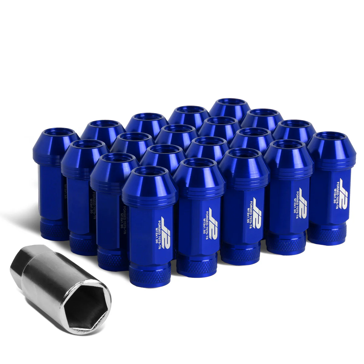 J2 Engineering Lug Nuts (M12 x 1.50) 20 Piece Set With Open Knurled End - Black / Blue / Gold / Red / Silver - Image 33