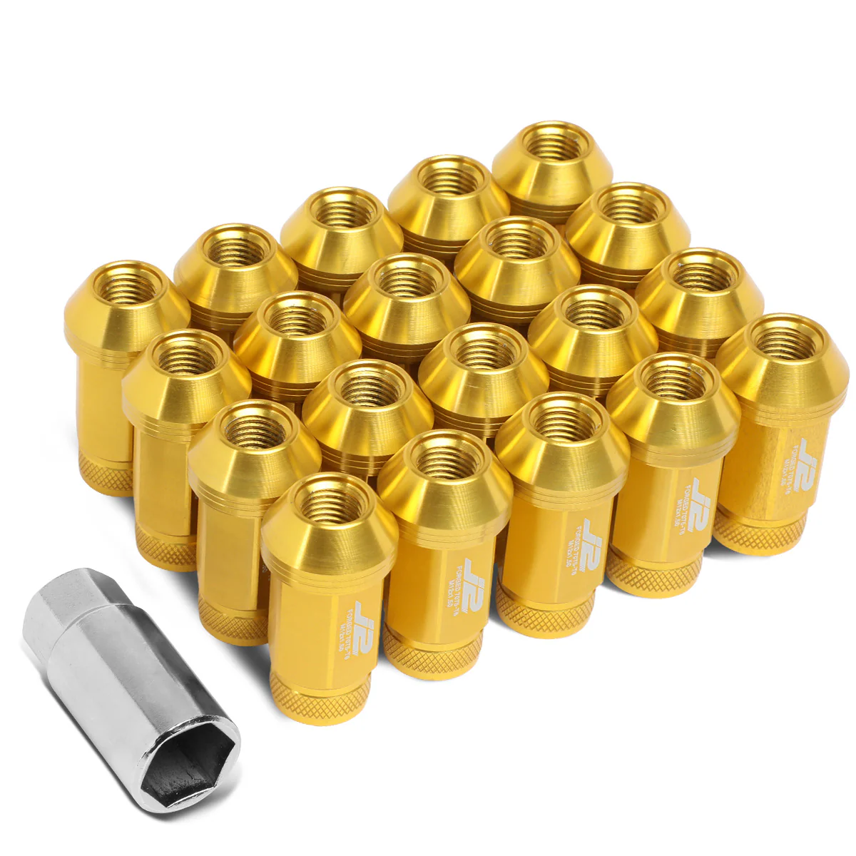 J2 Engineering Lug Nuts (M12 x 1.50) 20 Piece Set With Open Knurled End - Black / Blue / Gold / Red / Silver - Image 39