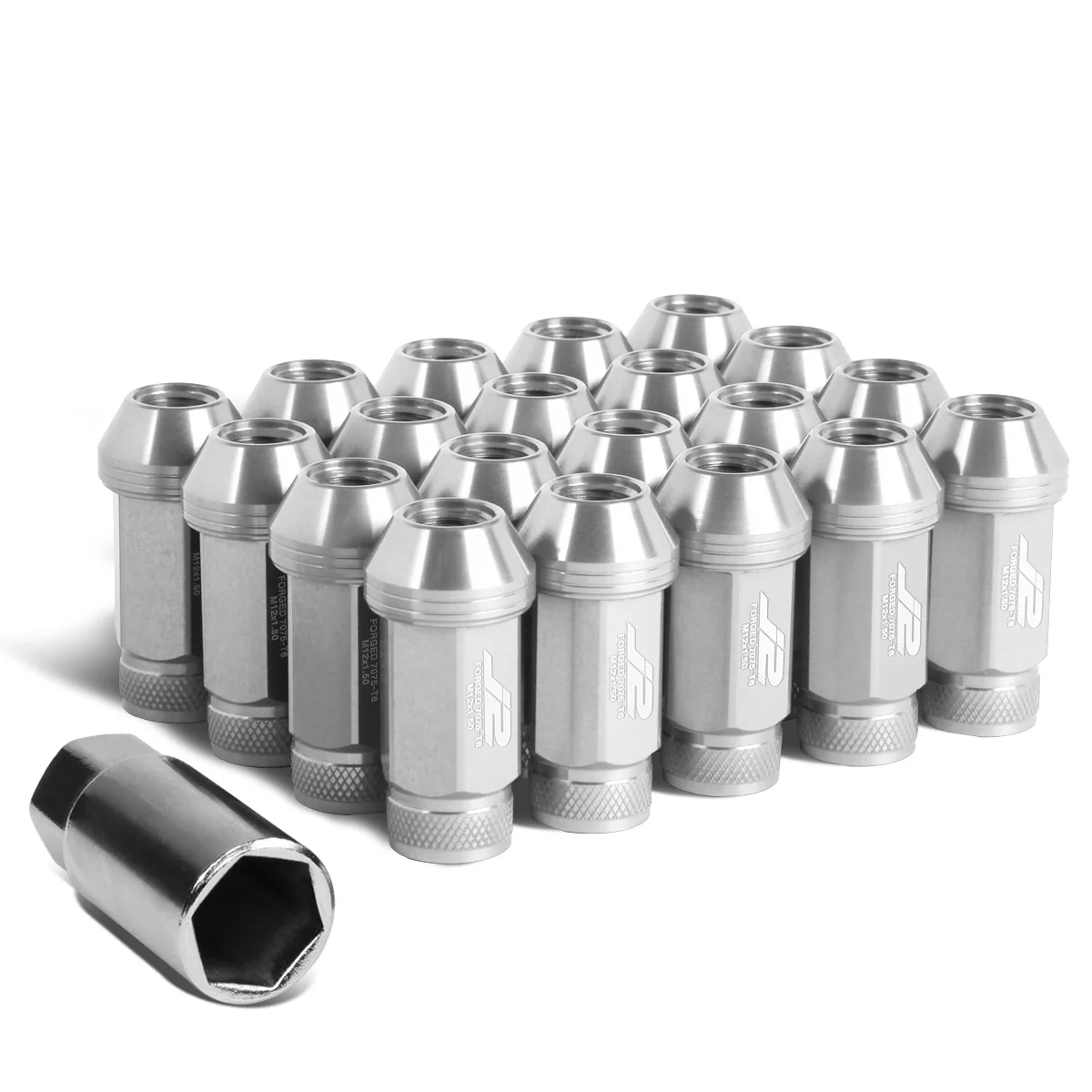 J2 Engineering Lug Nuts (M12 x 1.50) 20 Piece Set With Open Knurled End - Black / Blue / Gold / Red / Silver - Image 48