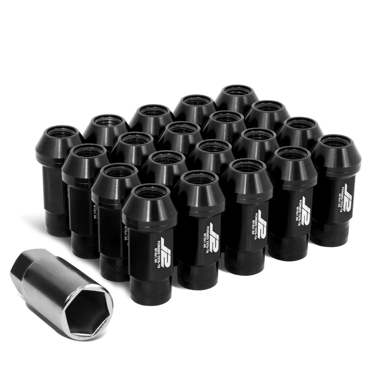 J2 Engineering Lug Nuts (M12 x 1.50) 20 Piece Set With Open Knurled End - Black / Blue / Gold / Red / Silver - Image 7