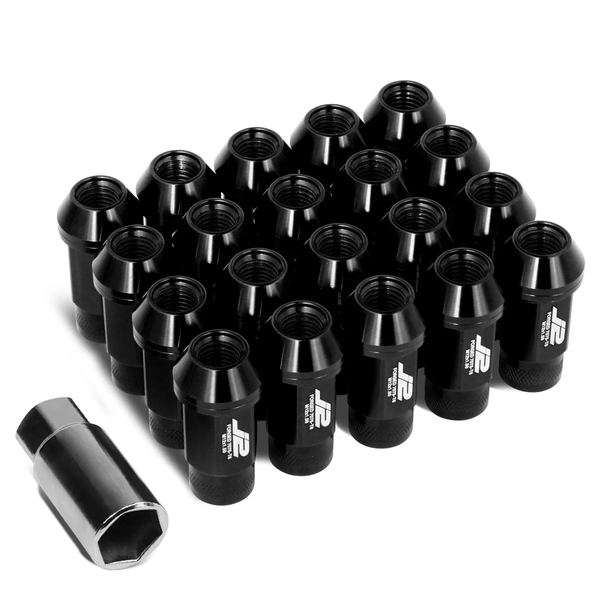 J2 Engineering Lug Nuts (M12 x 1.50) 20 Piece Set With Open Knurled End - Black / Blue / Gold / Red / Silver - Image 8
