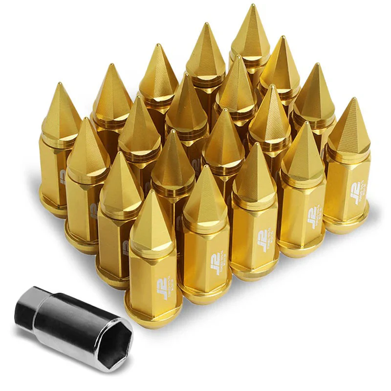 J2 Engineering Spiked Lug Nuts (M12 x 1.50) 20 Piece Open End and Spiked Cap Set - Black / Blue / Gold / Red / Silver - Image 11