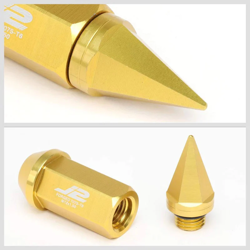 J2 Engineering Spiked Lug Nuts (M12 x 1.50) 20 Piece Open End and Spiked Cap Set - Black / Blue / Gold / Red / Silver - Image 14