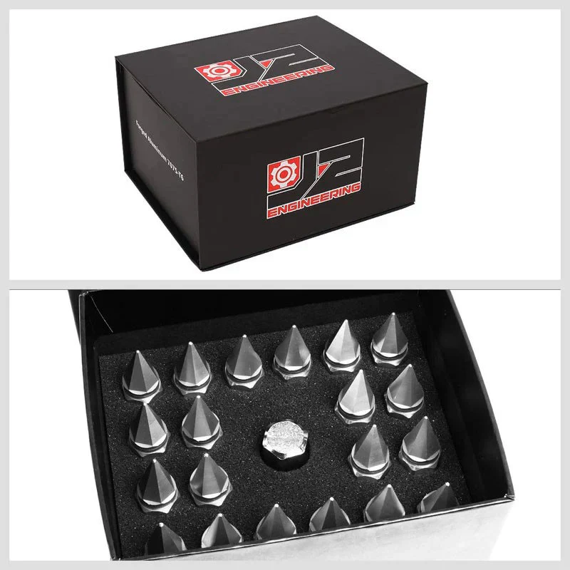 J2 Engineering Spiked Lug Nuts (M12 x 1.50) 20 Piece Open End and Spiked Cap Set - Black / Blue / Gold / Red / Silver - Image 22