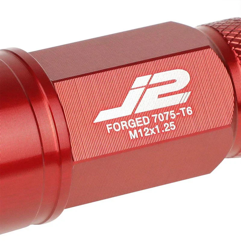 J2 Engineering Lug Nuts (M12 x 1.25) 20 Piece Set With Open Knurled End - Black / Blue / Red - Image 106
