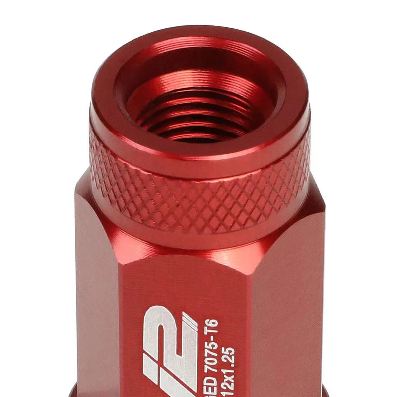 J2 Engineering Lug Nuts (M12 x 1.25) 20 Piece Set With Open Knurled End - Black / Blue / Red - Image 107