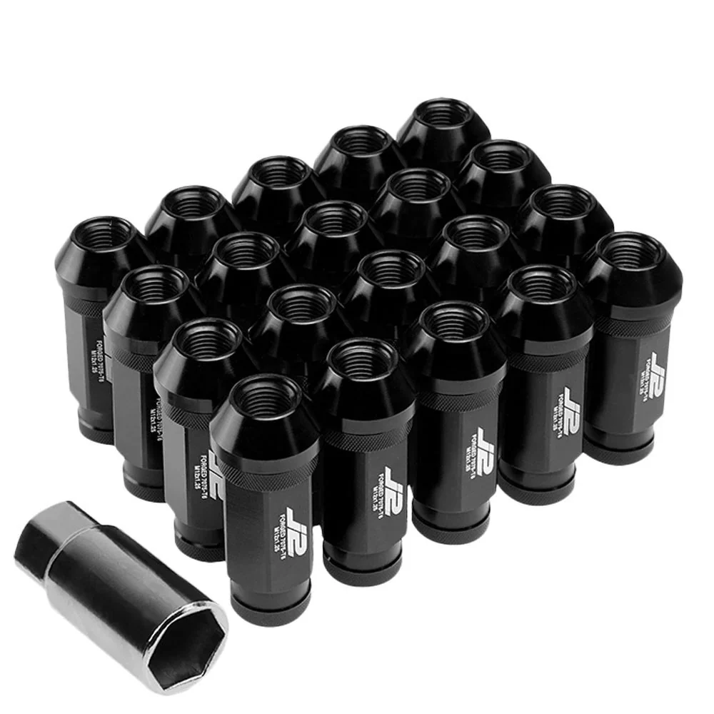 J2 Engineering Lug Nuts (M12 x 1.25) 20 Piece Set With Open Knurled End - Black / Blue / Red - Image 109
